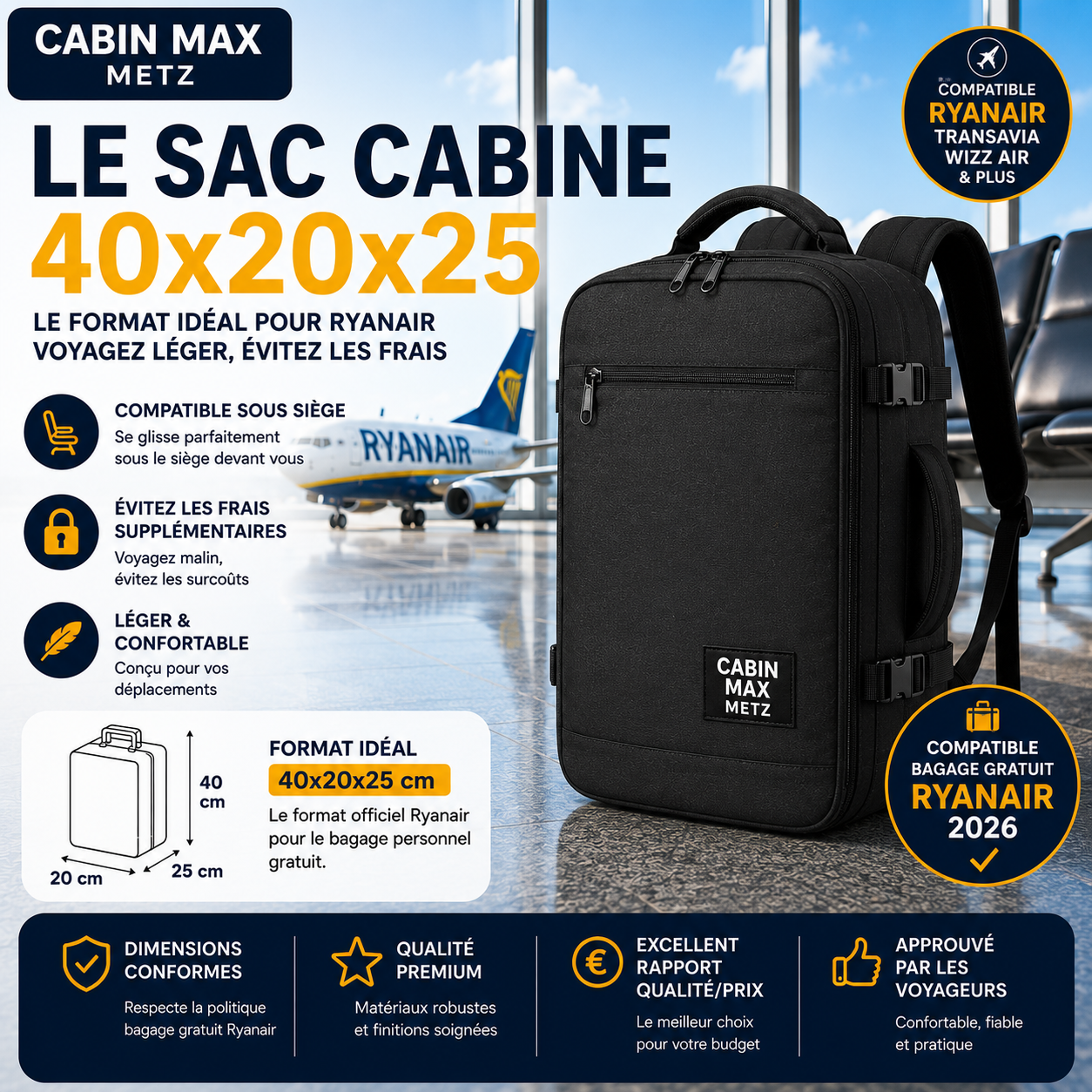 Cabin Max Metz 40x20x25