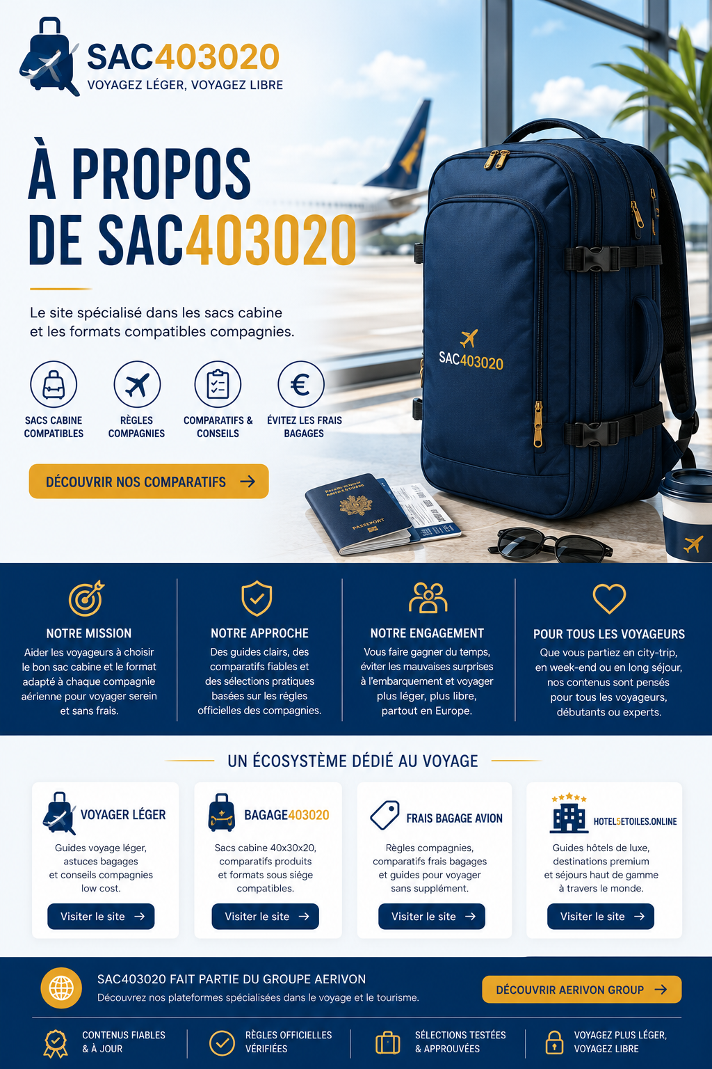 Voyageur avec sac cabine avion compatible low cost