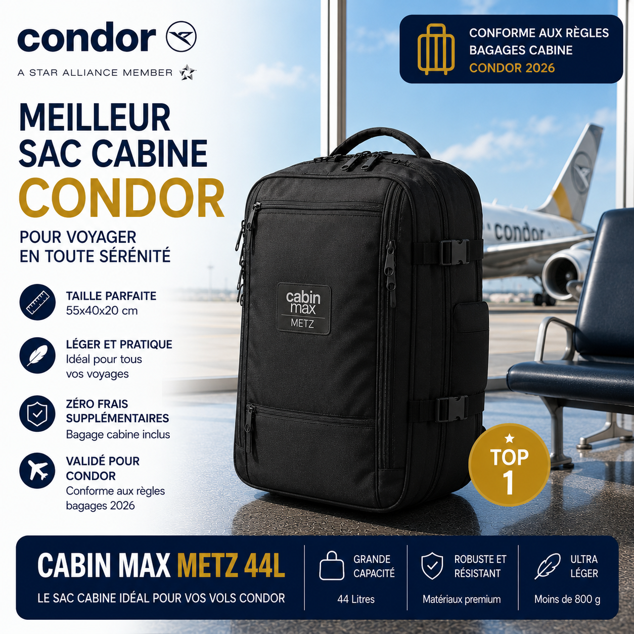 Cabin Max Metz sac cabine compatible Condor