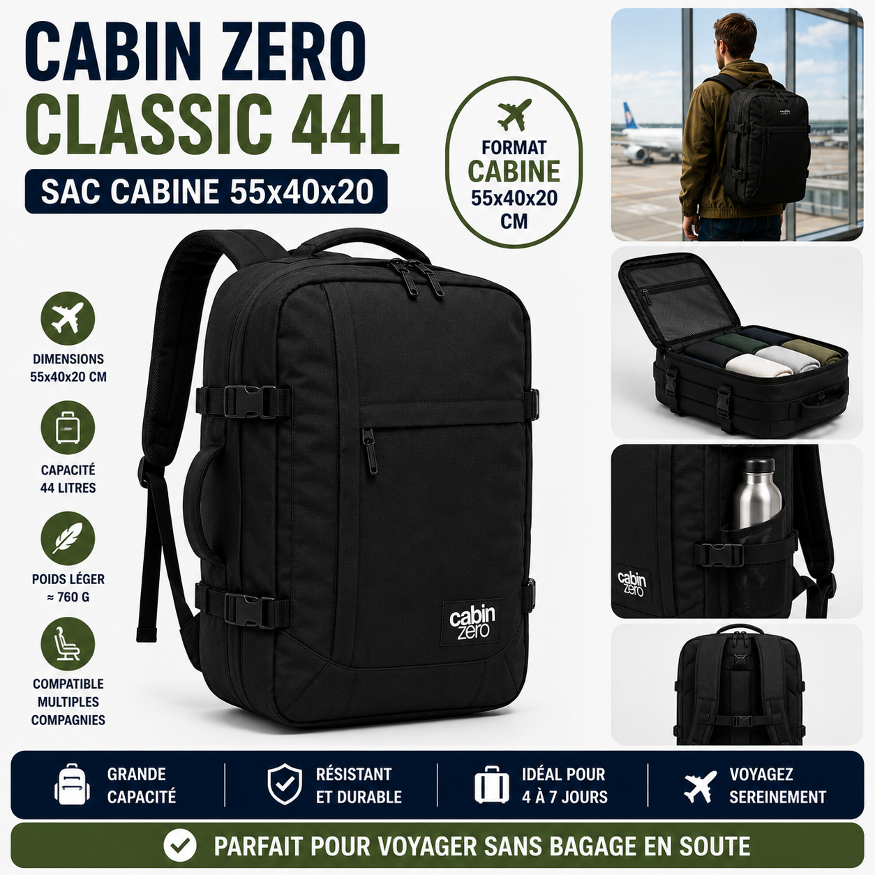 Cabin Zero Classic 44L sac cabine léger