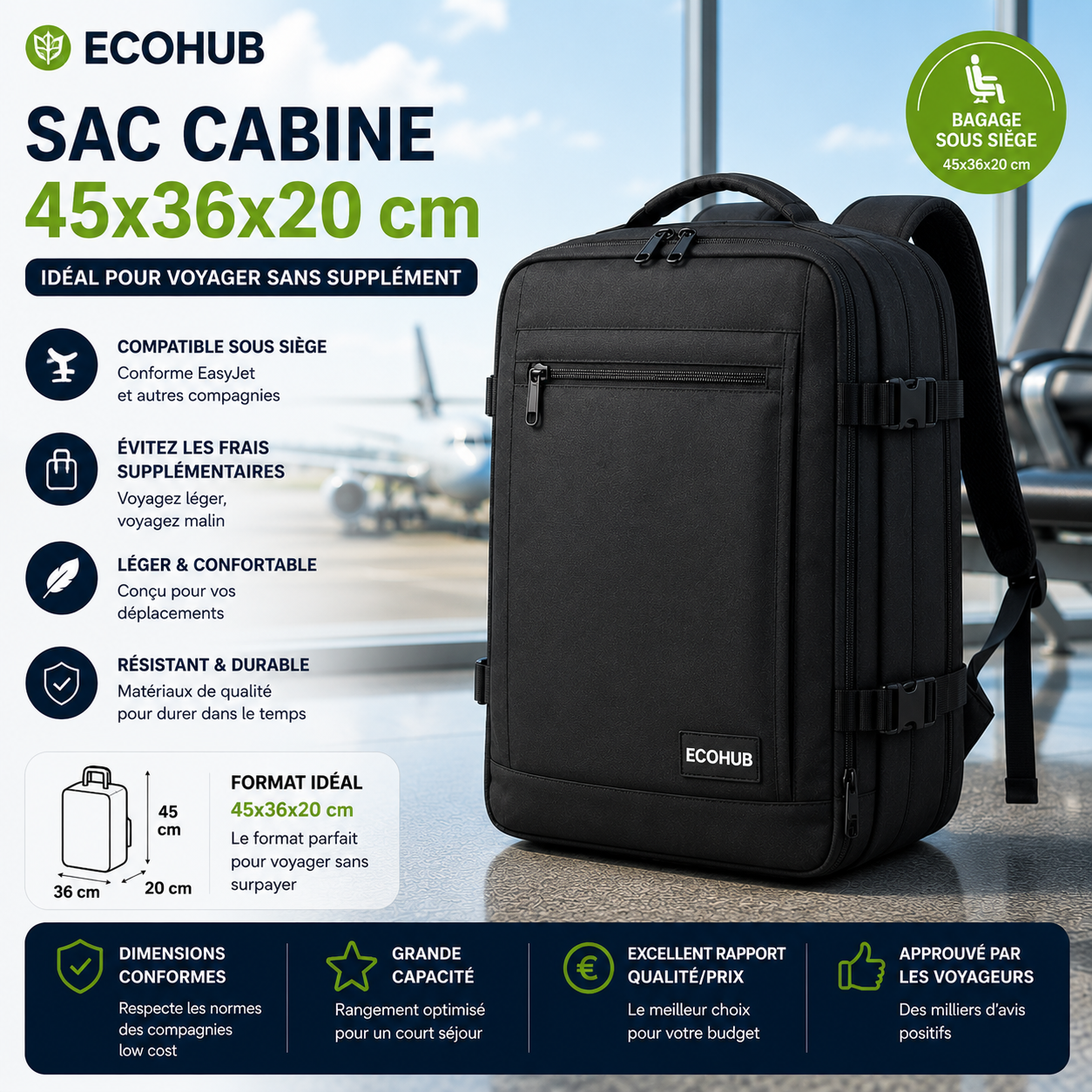 ECOHUB 45x36x20 compatible EasyJet