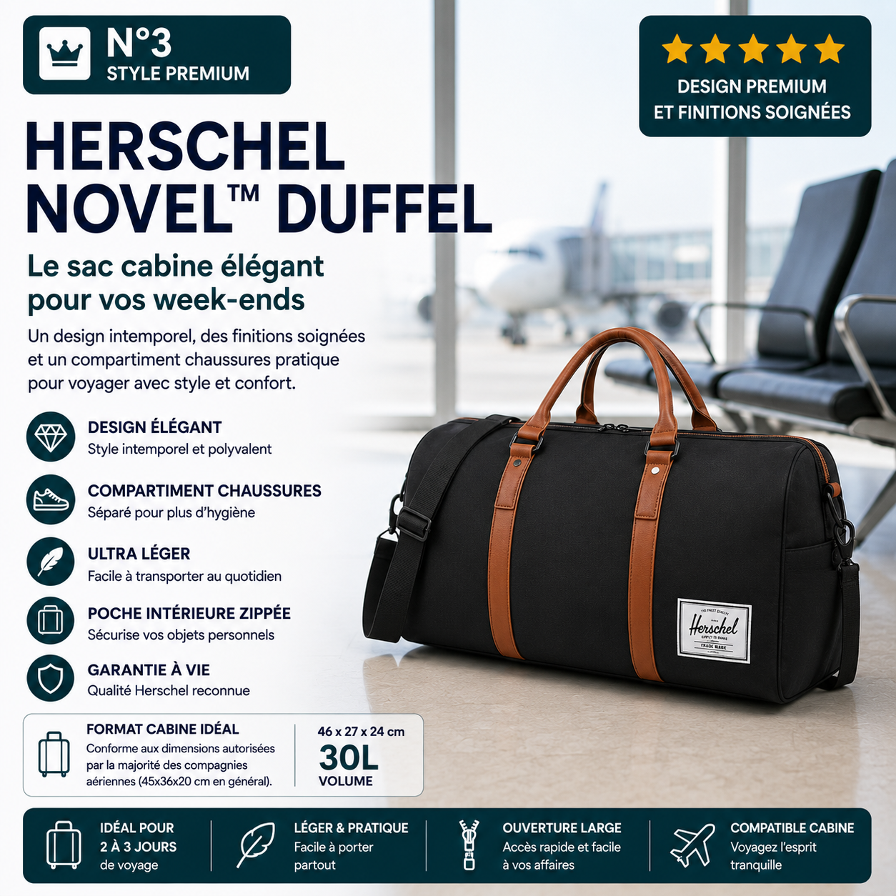 Herschel Novel Duffel sac cabine week-end