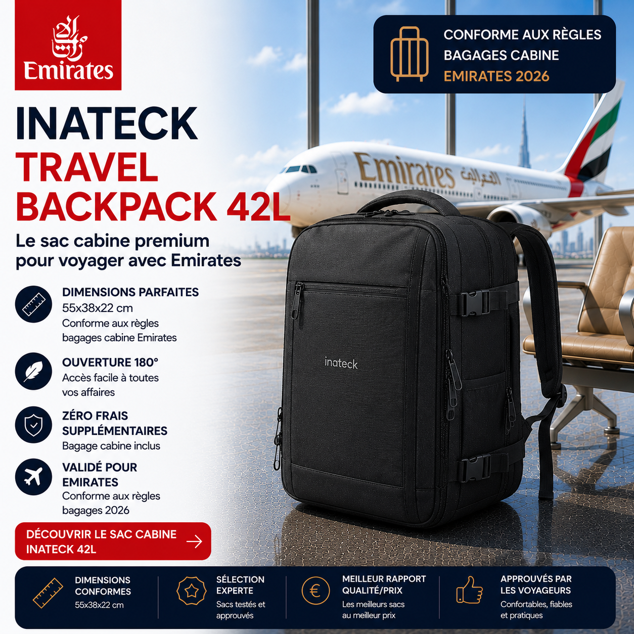 Inateck Travel Backpack Norwegian Air