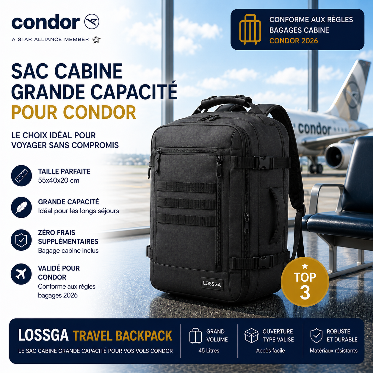 Lossga Travel Backpack compatible Condor