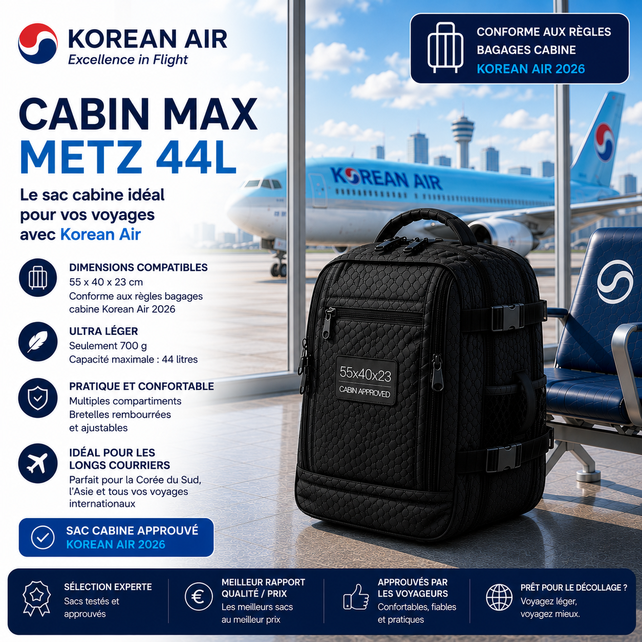 Cabin Max Metz 44L Korean Air