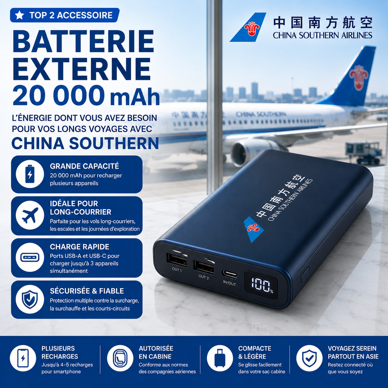 Batterie externe China Southern