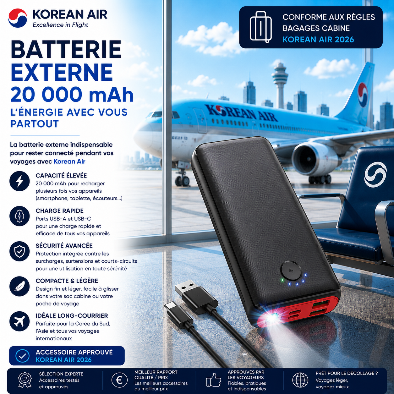 Batterie externe Korean Air