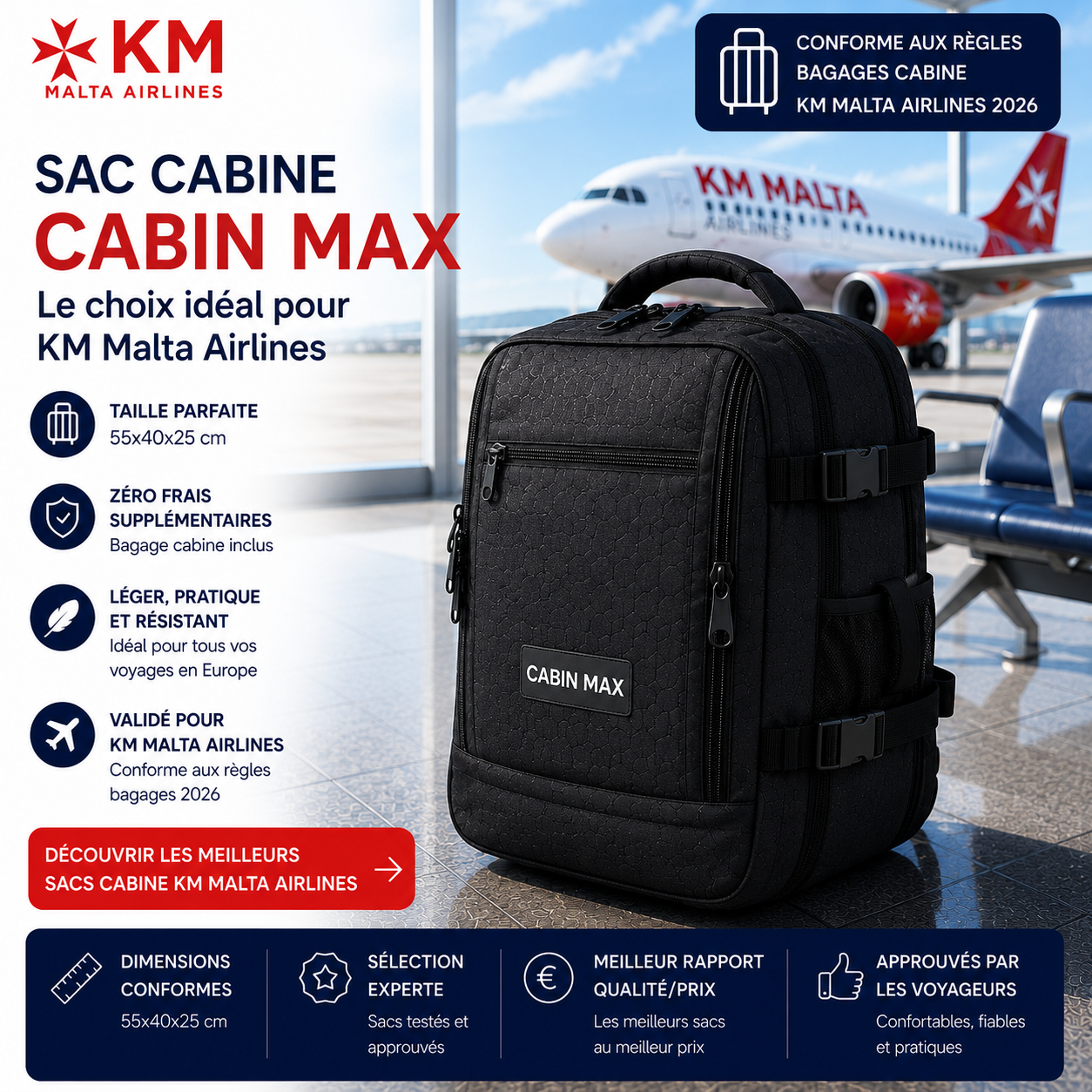 Cabin Max Metz sac cabine KM Malta Airlines