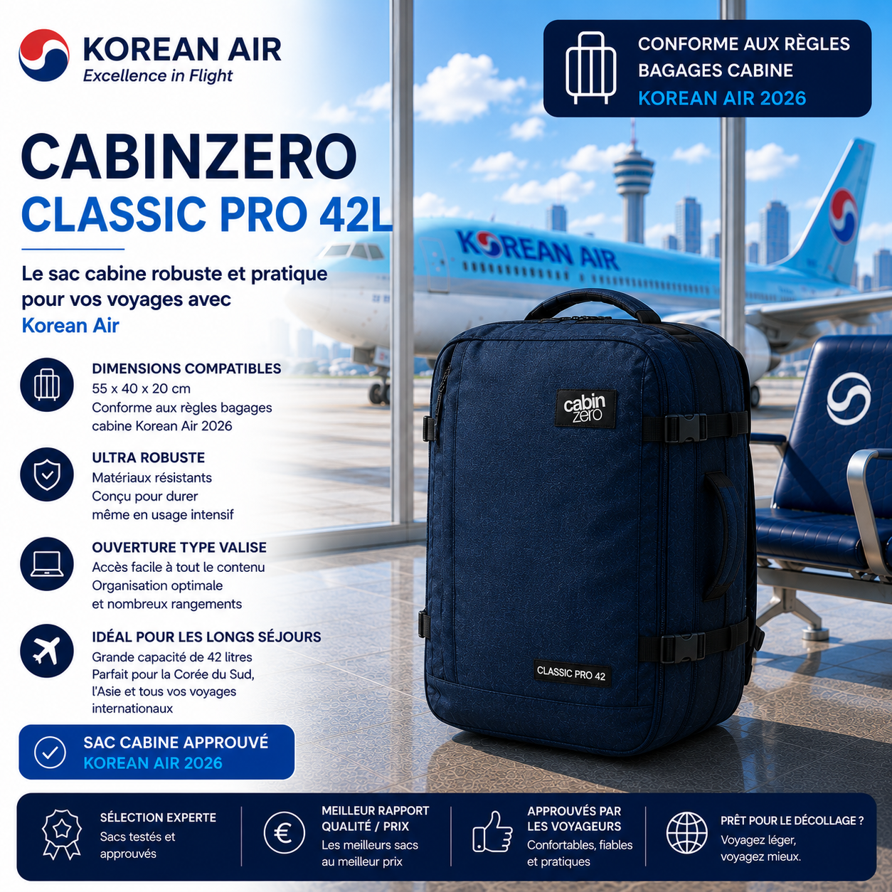 CabinZero Classic Pro 42L Korean Air