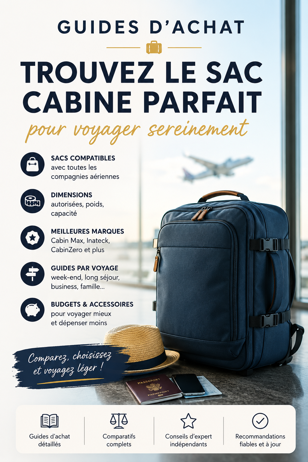 Guides d'achat sacs cabine, valises cabine et accessoires de voyage