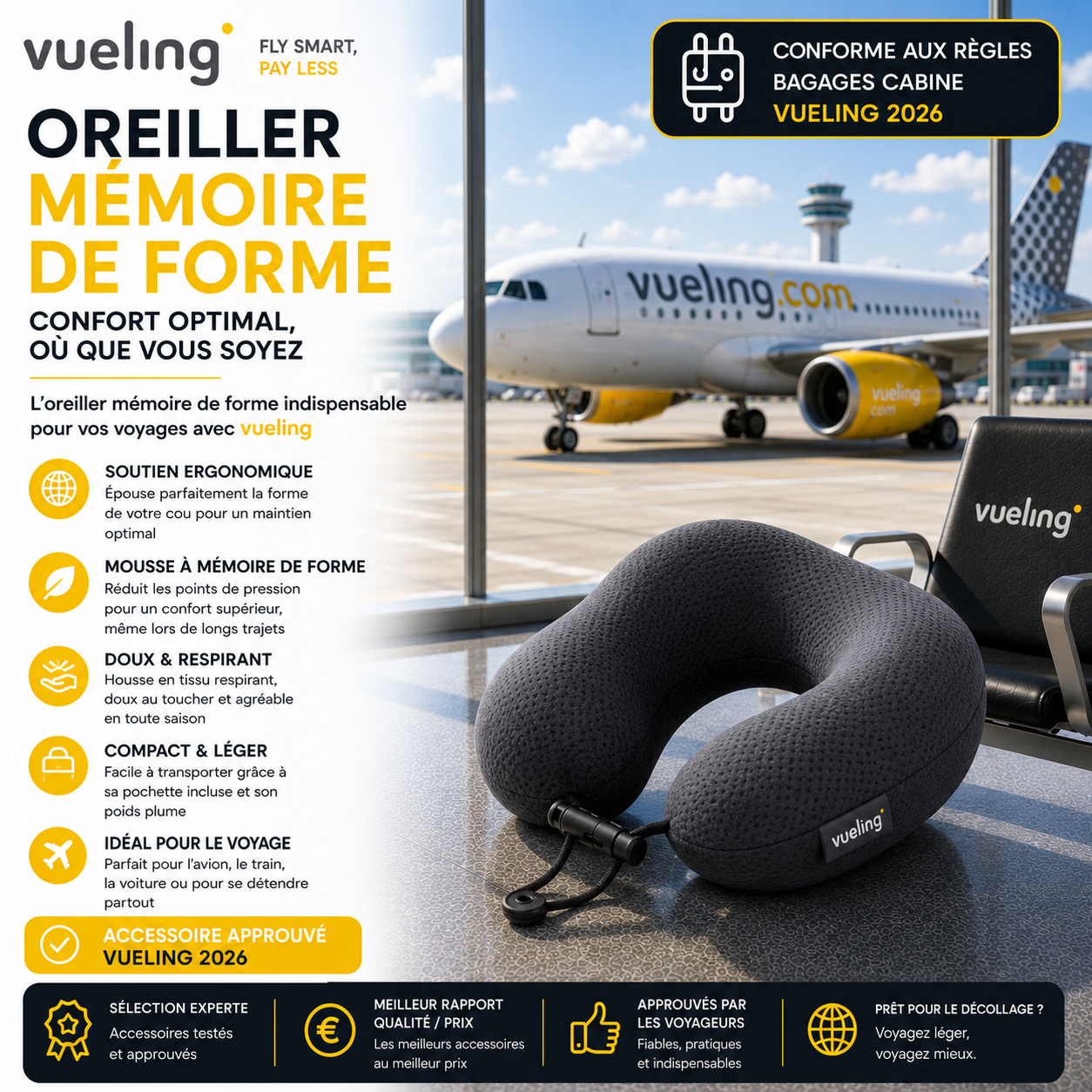 Oreiller mémoire de forme Vueling
