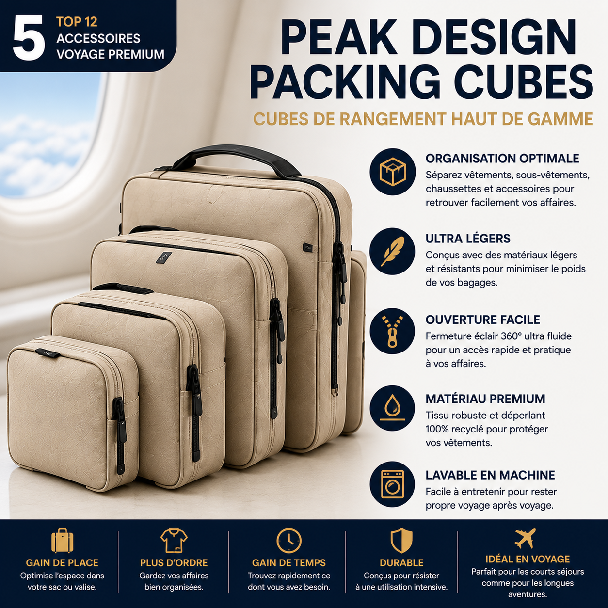 Peak Design Packing Cubes pour organiser un sac cabine