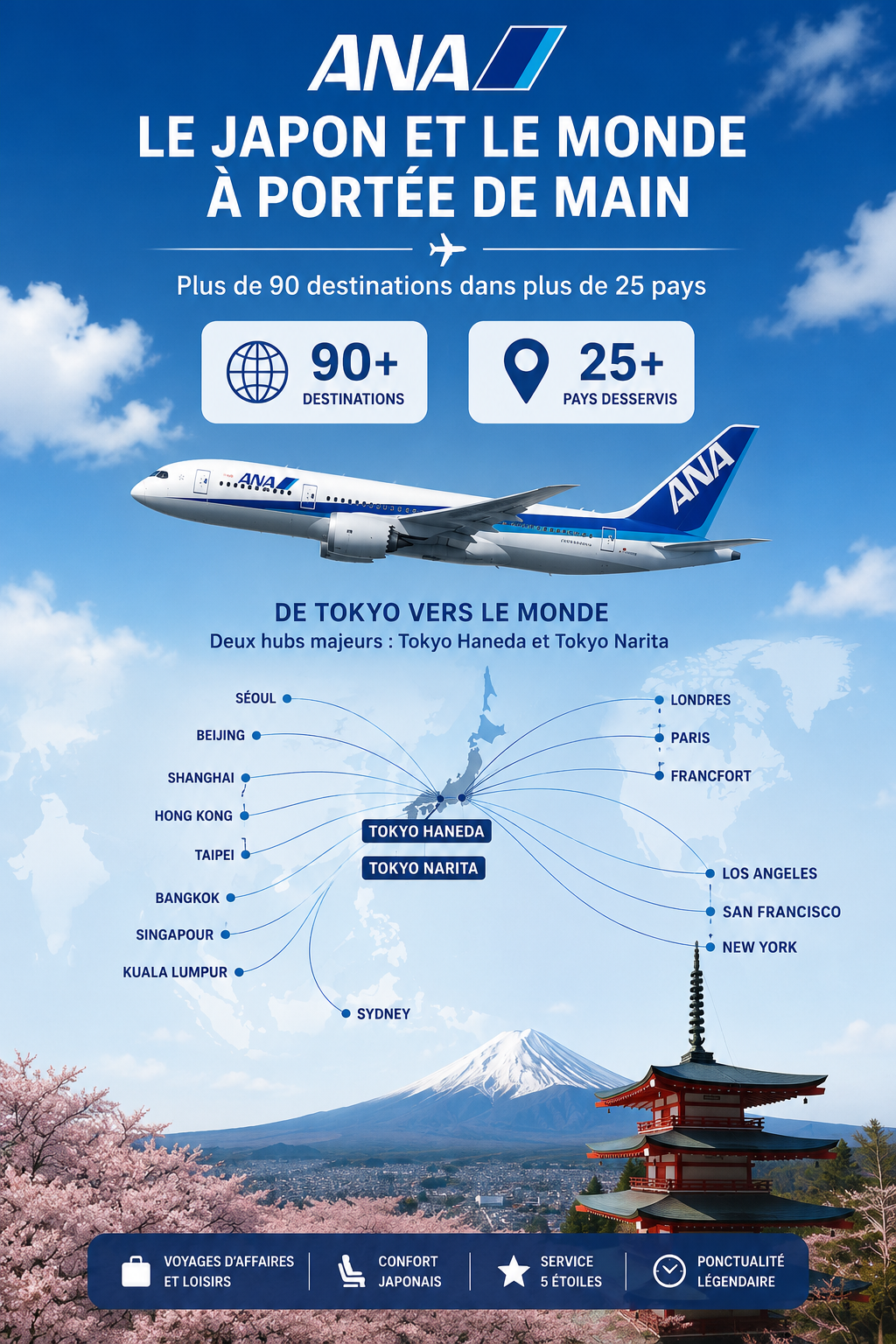 Réseau de destinations ANA