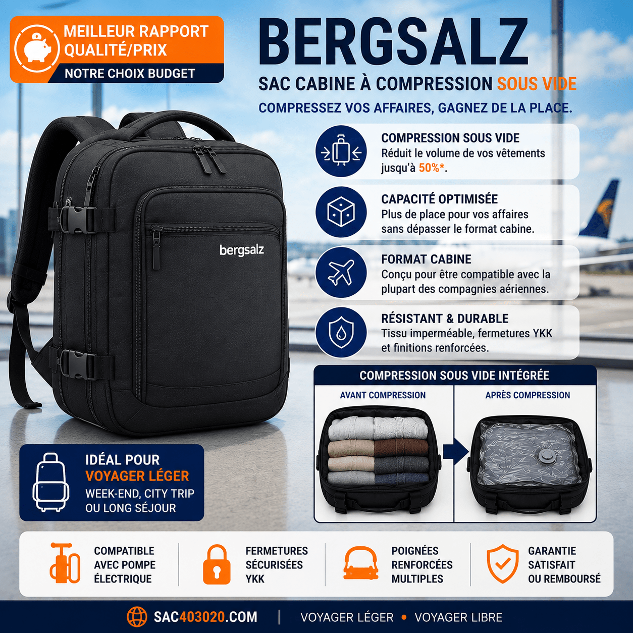 bergsalz sac cabine à compression sous vide avec pompe