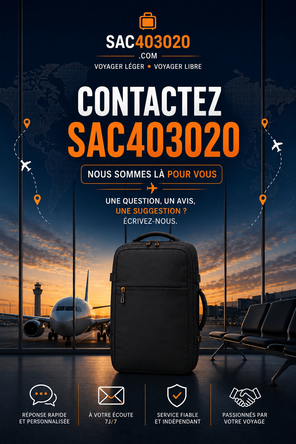 Contacter SAC403020 pour une question sur les sacs cabine et règles bagages