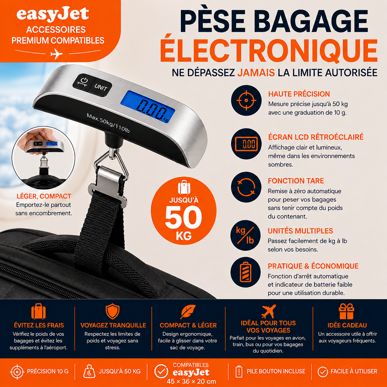 Pèse bagage électronique voyage