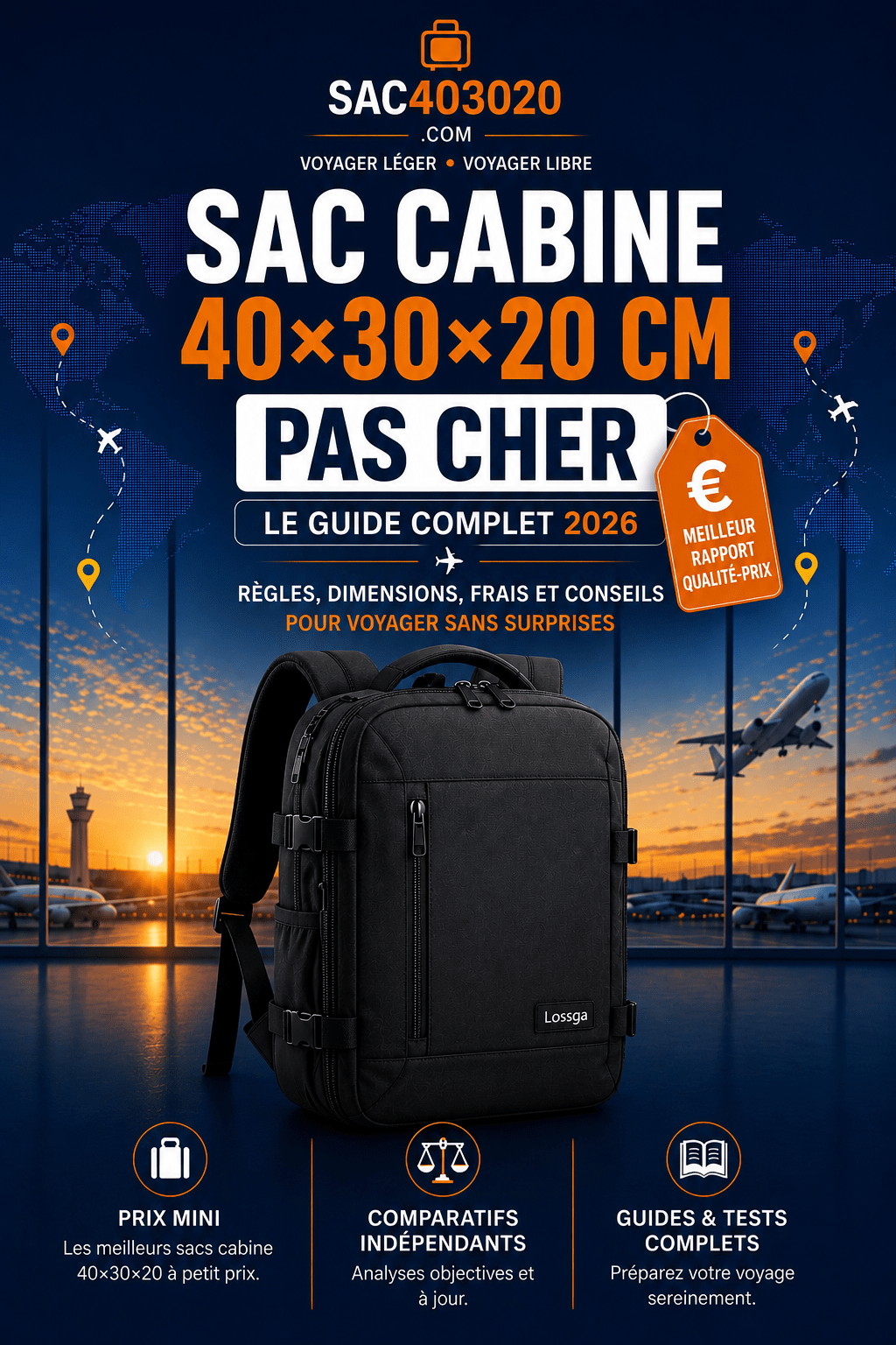 Sac cabine 40x30x20 pas cher – comparatif des meilleurs modèles