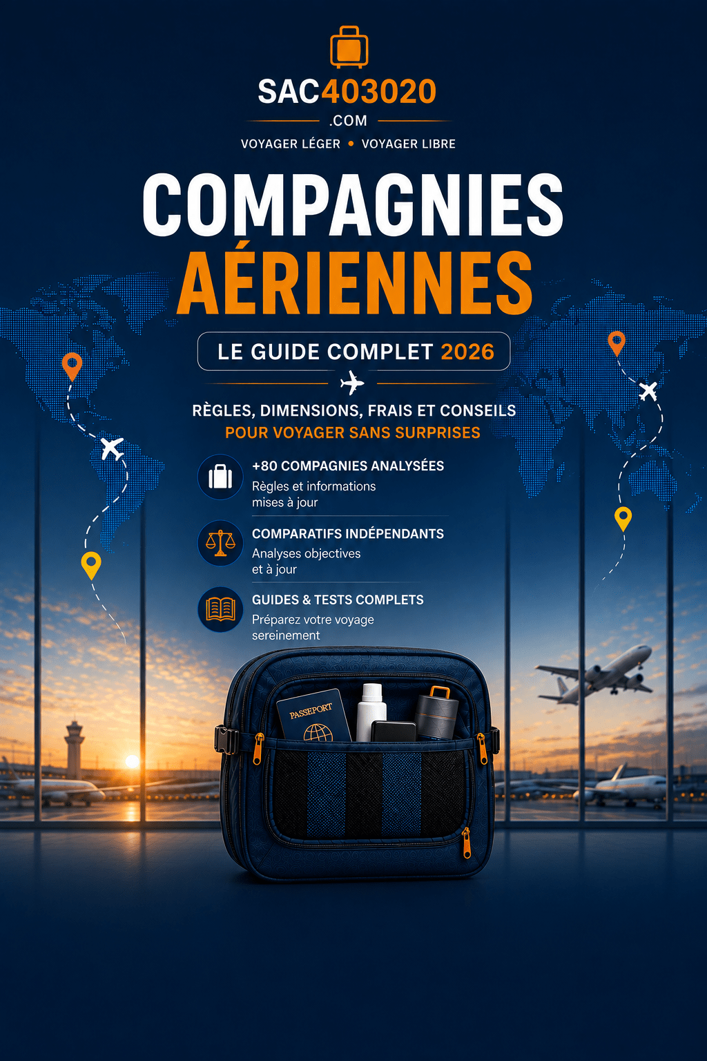Bagage cabine par compagnie aérienne, dimensions et règles