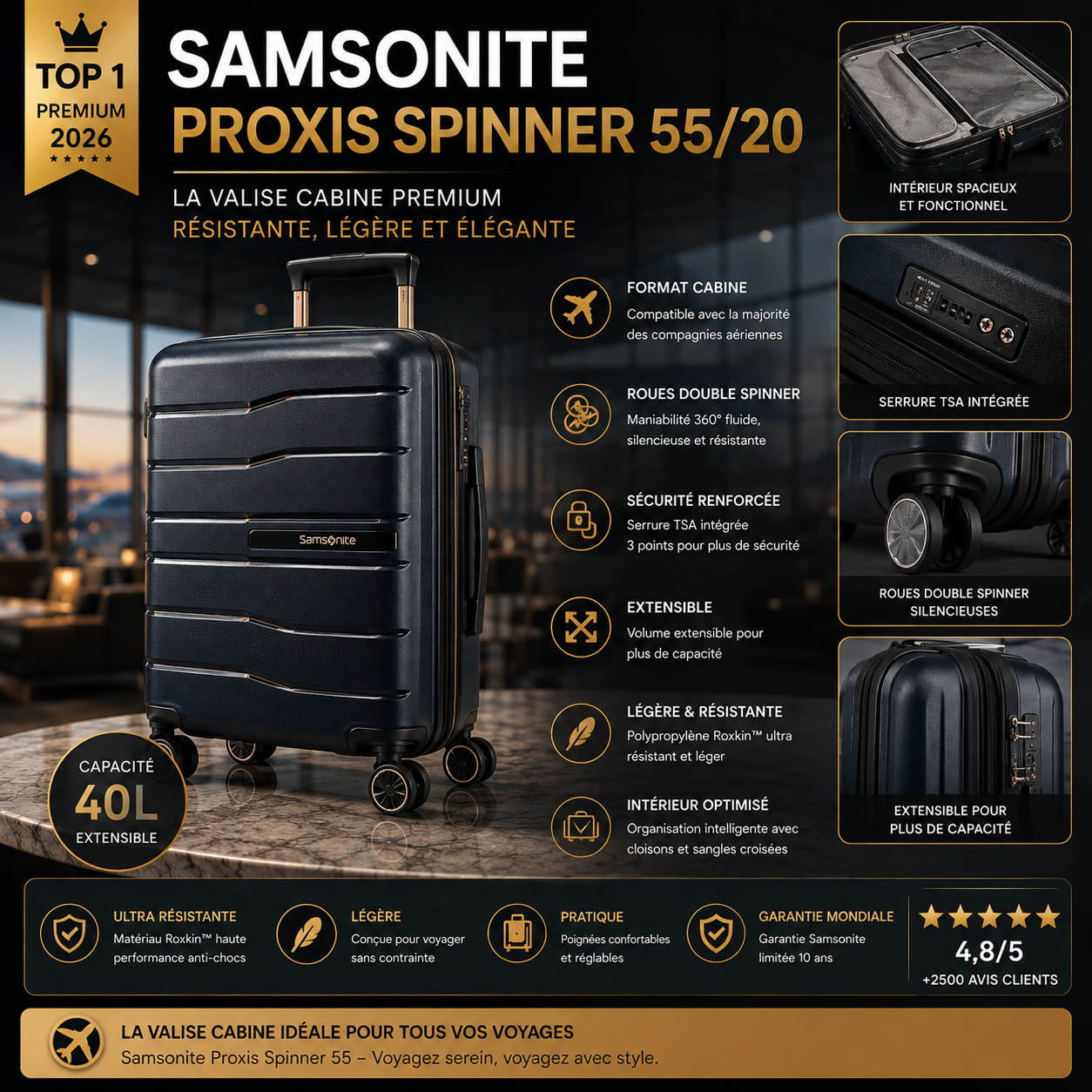 Samsonite Proxis Spinner cabine Premium