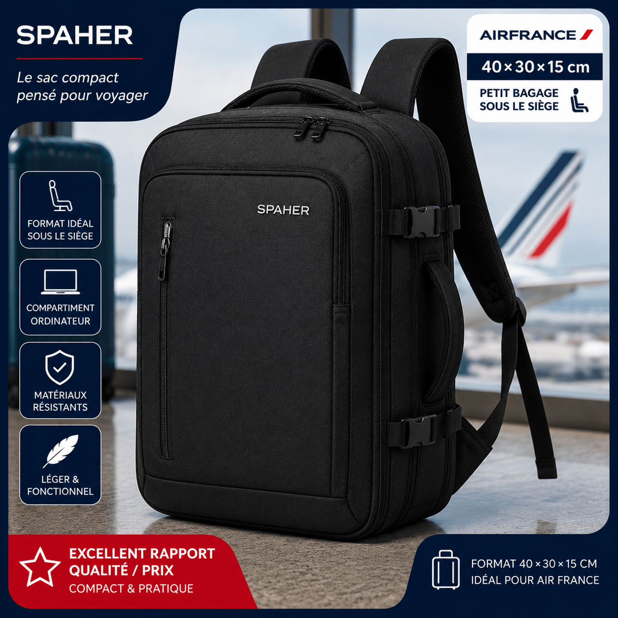 Sac SPAHER 40x30x15 pour petit bagage Air France