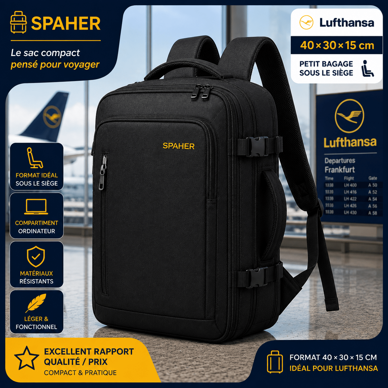 Sac SPAHER 40x30x15 pour petit bagage Lufthansa