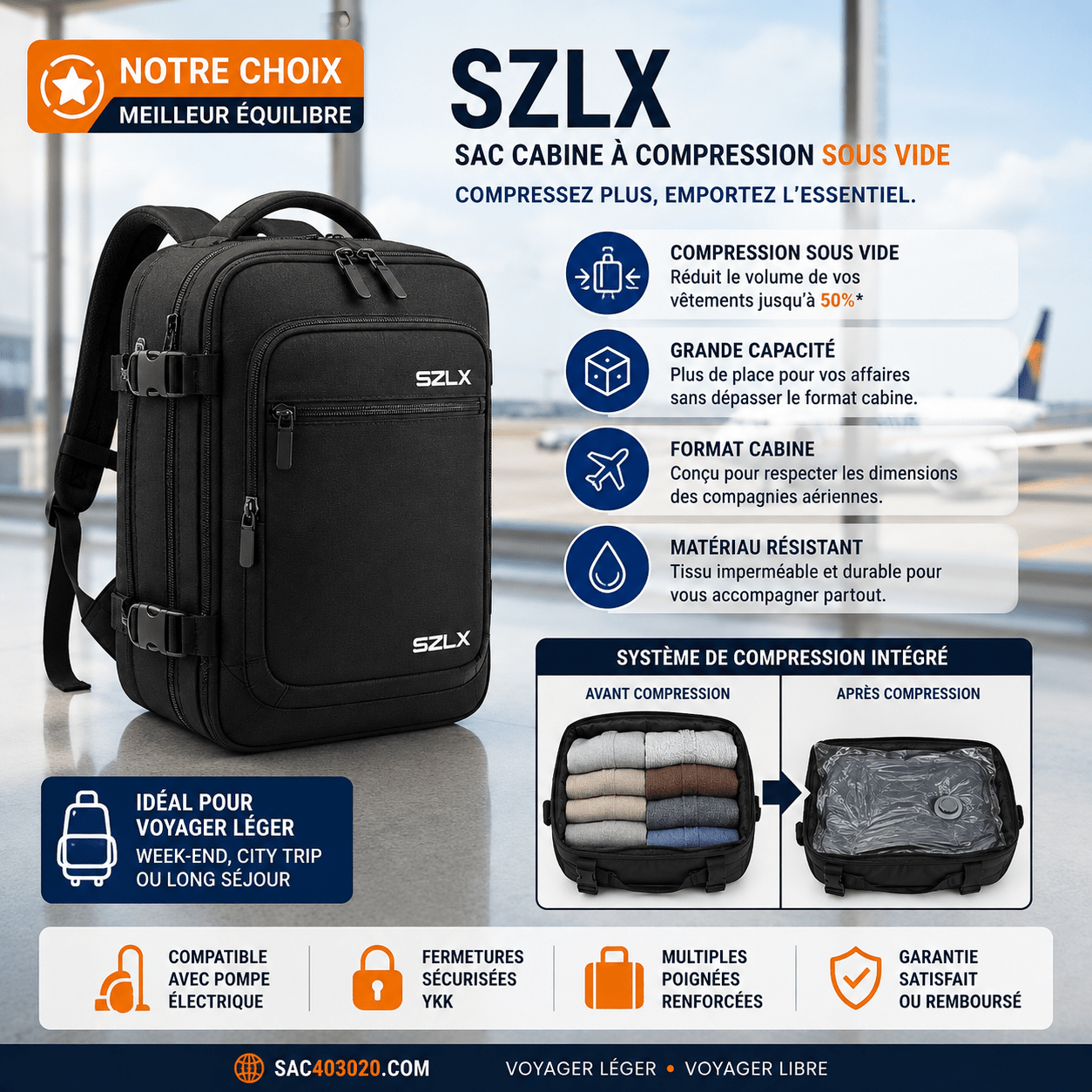 SZLX sac cabine à compression sous vide avec pompe