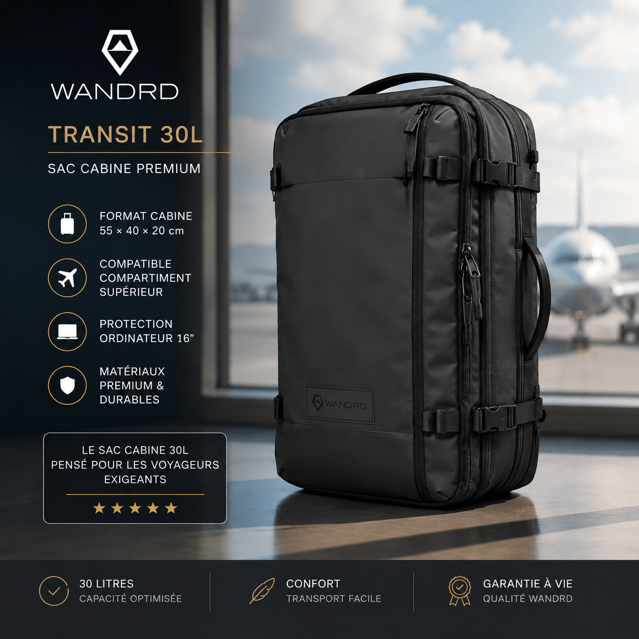 WANDRD TRANSIT sac à dos voyage premium